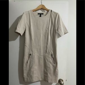 BCBG Maxazria light grey suede dress